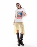 oversized t-shirt with lisbon print in white