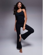 Fuller Bust Icon soft touch yoga cami vest with inner bra in black