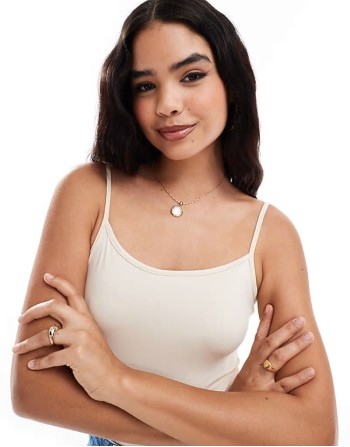 super stretch strappy bodysuit in ecru