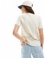 cotton t-shirt with fold up detail in cream