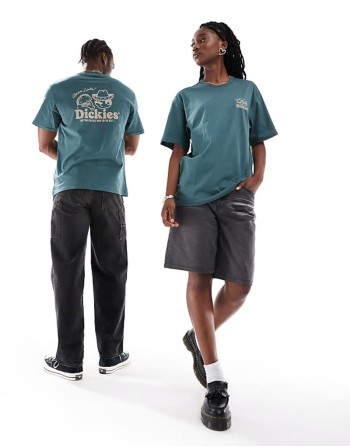 big sandy back print t-shirt in dark green