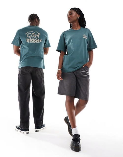 big sandy back print t-shirt in dark green