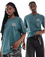 big sandy back print t-shirt in dark green