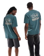 big sandy back print t-shirt in dark green