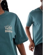 big sandy back print t-shirt in dark green