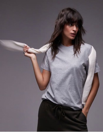 t-shirt in grey melange