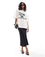 boyfriend fit t-shirt with phi phi islands graphic in cream