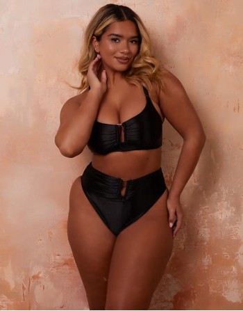 X Natalie Gessey Fuller Bust bikini with gold ring detail