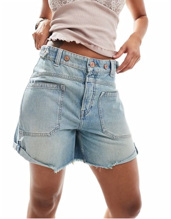 palmer classic denim shorts in light blue