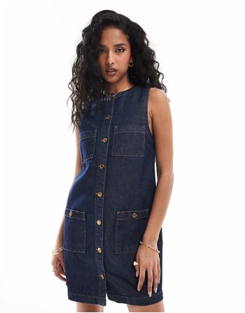 Ray denim mini dress in blue