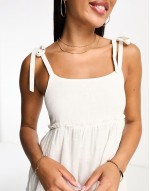 trapeze mini beach summer dress in cream