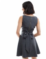 structured mini dress in charcoal