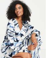 horizontal tie dye riviera midi dress in blue