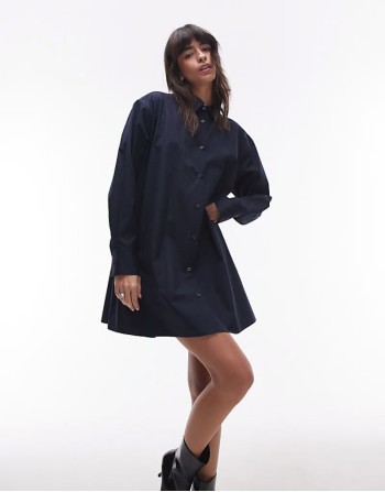 mini shirt dress in navy
