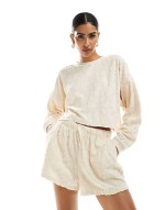 loosen up beach co-ord in cream - CREAM