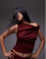 twisted co-ord in burgundy